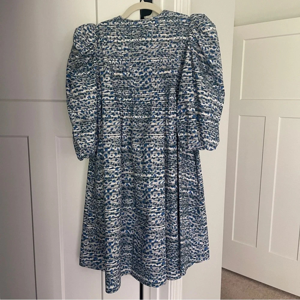 HUNTER BELL Blue Jenkins Dress Puff Sleeve - Picture 7 of 8